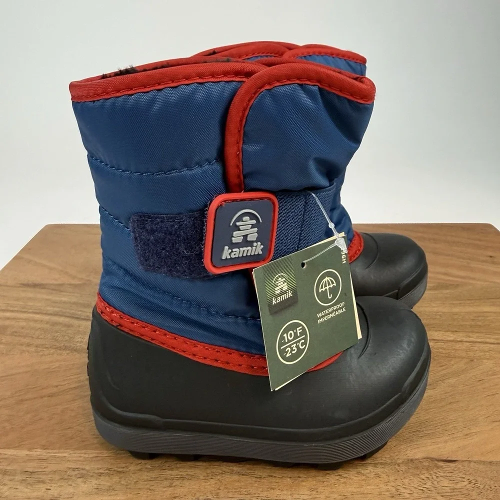 New Kids Kamik Snowbug 7 Insulated Faux Fur Lined Waterproof Snow Boots Size 7 C